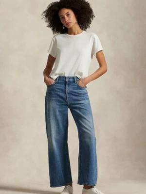 Polo Ralph Lauren jeansy bawełniane Wd Lg Crp Ankle Wide damskie high waist 211969377