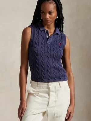 Polo Ralph Lauren kamizelka bawełniana kolor granatowy 211943140