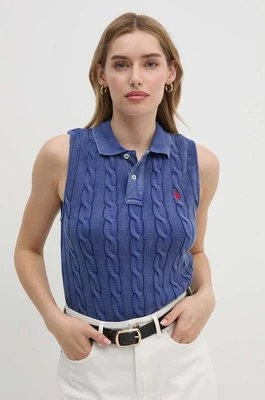 Polo Ralph Lauren kamizelka bawełniana kolor niebieski lekki 211943140