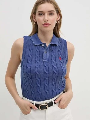 Polo Ralph Lauren kamizelka bawełniana kolor niebieski lekki 211943140