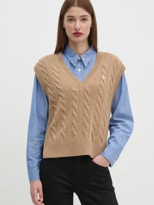 Polo Ralph Lauren kamizelka damska wełniana beżowy