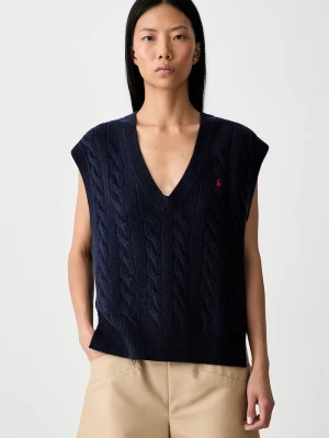Polo Ralph Lauren kamizelka damska wełniana granatowy