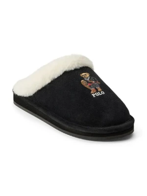 Polo Ralph Lauren kapcie zamszowe Kayleigh Scf kolor czarny 842P03594002