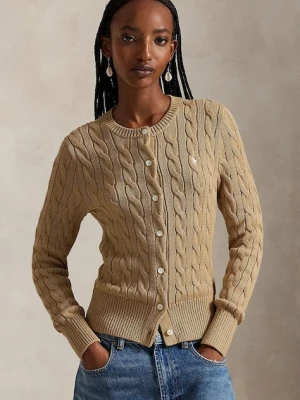Polo Ralph Lauren kardigan bawełniany damski kolor brązowy 211971868