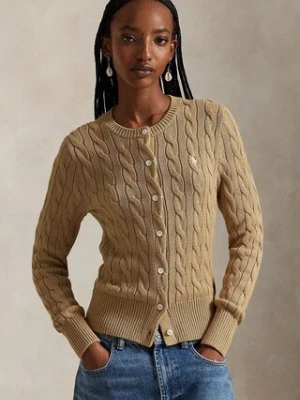 Polo Ralph Lauren kardigan bawełniany damski kolor brązowy 211971868