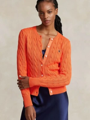 Polo Ralph Lauren kardigan bawełniany kolor pomarańczowy