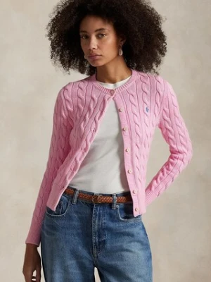 Polo Ralph Lauren kardigan bawełniany kolor różowy