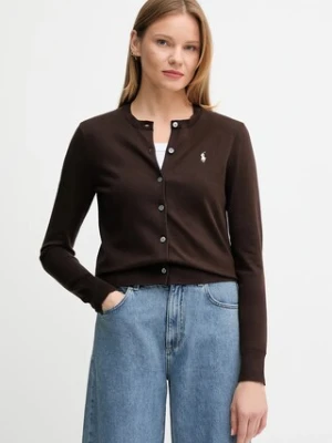 Polo Ralph Lauren kardigan damski kolor brązowy lekki 211971871