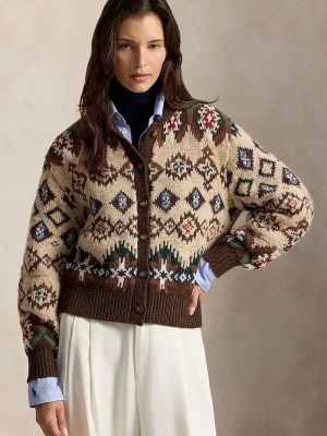 Polo Ralph Lauren kardigan damski wełniany beżowy