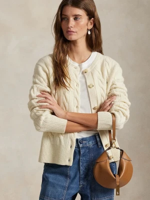 Polo Ralph Lauren kardigan damski wełniany biały