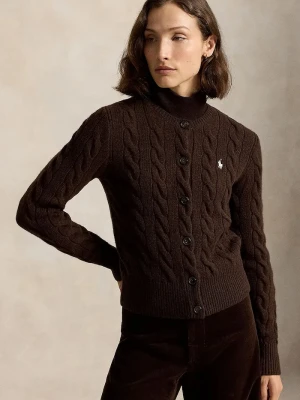 Polo Ralph Lauren kardigan damski wełniany brązowy
