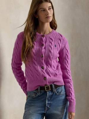 Polo Ralph Lauren kardigan damski wełniany fioletowy