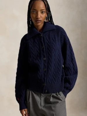 Polo Ralph Lauren kardigan damski wełniany granatowy