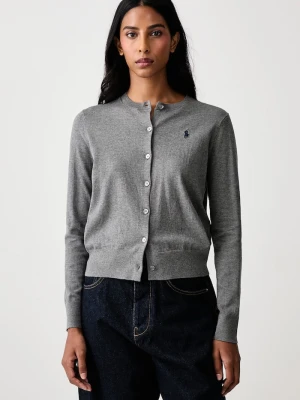 Polo Ralph Lauren kardigan damski z bawełną szary