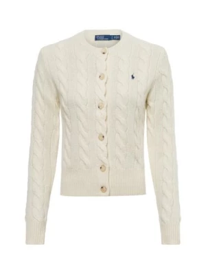 Polo Ralph Lauren Kardigan damski z dodatkiem kaszmiru Kobiety Wełna beżowy|biały jednolity,