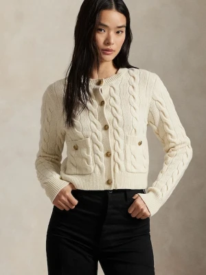 Polo Ralph Lauren kardigan wełniany damski kolor biały 211978312