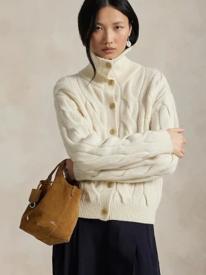 Polo Ralph Lauren kardigan wełniany damski kolor biały 211978313