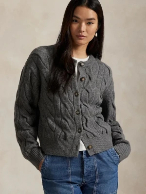 Polo Ralph Lauren kardigan wełniany damski kolor szary 211972128