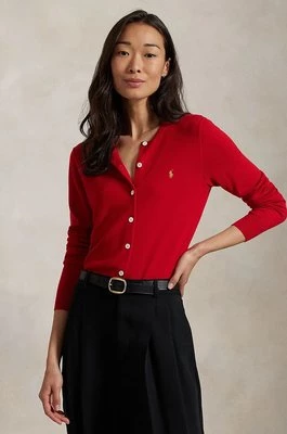 Polo Ralph Lauren kardigan wełniany kolor czerwony 211961279