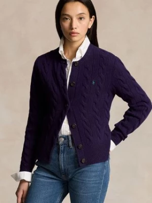 Polo Ralph Lauren kardigan wełniany kolor fioletowy 211910443