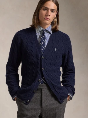 Polo Ralph Lauren kardigan wełniany kolor niebieski 710949808