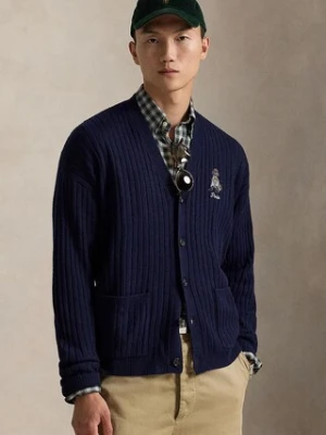 Polo Ralph Lauren kardigan wełniany męski kolor granatowy 710979094