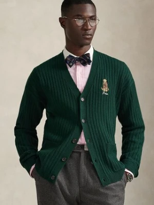 Polo Ralph Lauren kardigan wełniany męski kolor zielony 710979094