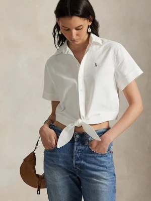 Polo Ralph Lauren koszula bawełniana damska kolor biały regular z kołnierzykiem klasycznym 211971516