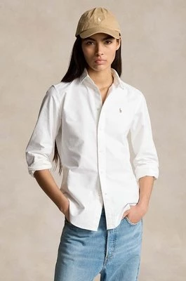 Polo Ralph Lauren koszula bawełniana damska kolor biały regular z kołnierzykiem klasycznym