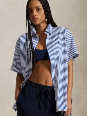 Polo Ralph Lauren koszula bawełniana damska kolor biały relaxed z kołnierzykiem klasycznym 211968224