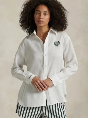 Polo Ralph Lauren koszula bawełniana damska kolor biały relaxed z kołnierzykiem klasycznym 211970518