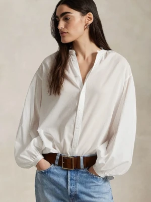 Polo Ralph Lauren koszula bawełniana damska kolor biały relaxed ze stójką 211965846