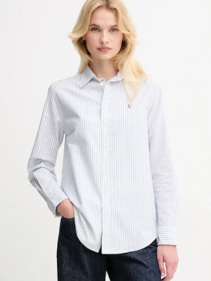 Polo Ralph Lauren koszula bawełniana damska kolor fioletowy regular z kołnierzykiem klasycznym 211971500