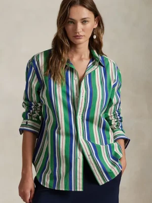 Zdjęcie produktu Polo Ralph Lauren koszula bawełniana damska kolor multicolor relaxed z kołnierzykiem klasycznym 211968218