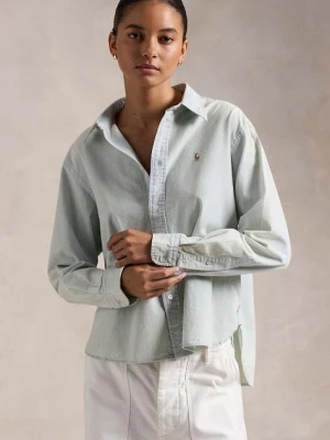 Polo Ralph Lauren koszula bawełniana damska kolor niebieski relaxed z kołnierzykiem klasycznym