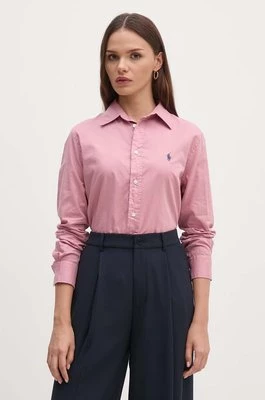 Polo Ralph Lauren koszula bawełniana damska kolor różowy regular z kołnierzykiem klasycznym 211932522