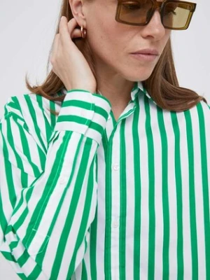 Polo Ralph Lauren koszula bawełniana damska kolor zielony relaxed z kołnierzykiem klasycznym
