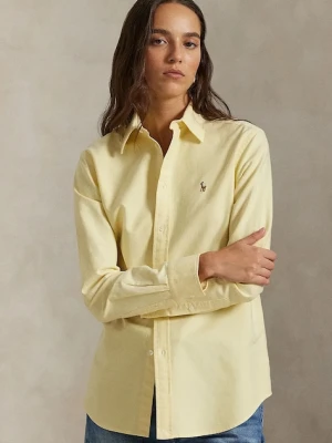 Polo Ralph Lauren koszula bawełniana damska kolor żółty relaxed z kołnierzykiem klasycznym 211970736