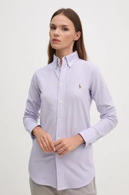 Polo Ralph Lauren koszula bawełniana damska slim z kołnierzykiem klasycznym 211910131