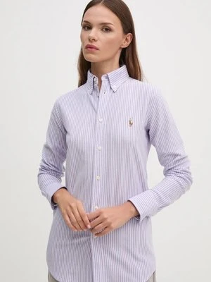 Polo Ralph Lauren koszula bawełniana damska slim z kołnierzykiem klasycznym 211910131