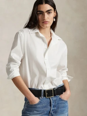 Polo Ralph Lauren koszula bawełniana Long Sleeve Light Shirt damska kolor biały relaxed z kołnierzykiem klasycznym 211968219