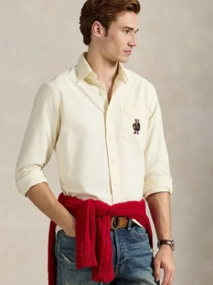 Polo Ralph Lauren koszula bawełniana męska kolor beżowy regular 710P00662