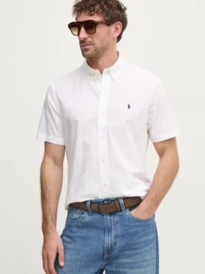 Polo Ralph Lauren koszula bawełniana męska kolor beżowy regular z kołnierzykiem button-down 710945315