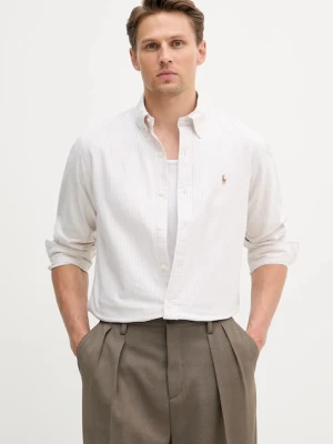 Polo Ralph Lauren koszula bawełniana męska kolor beżowy regular z kołnierzykiem button-down 710953704