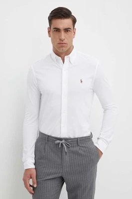 Polo Ralph Lauren koszula bawełniana męska kolor biały regular z kołnierzykiem button-down 710932545