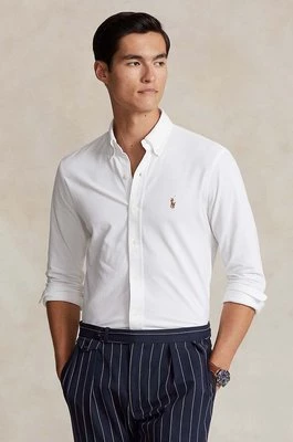 Polo Ralph Lauren koszula bawełniana męska kolor biały regular z kołnierzykiem button-down 710932545