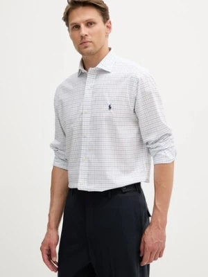 Polo Ralph Lauren koszula bawełniana męska kolor biały regular z kołnierzykiem włoskim 712969006