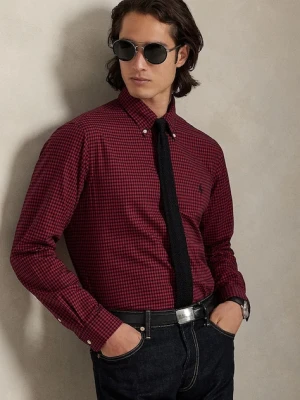 Polo Ralph Lauren koszula bawełniana męska kolor bordowy regular z kołnierzykiem button-down 710953644