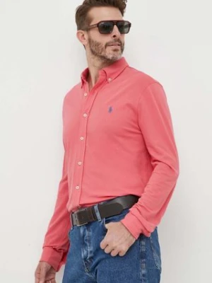 Polo Ralph Lauren koszula bawełniana męska kolor czerwony regular z kołnierzykiem button-down