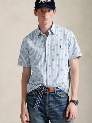 Polo Ralph Lauren koszula bawełniana męska kolor granatowy regular z kołnierzykiem button-down 710974541